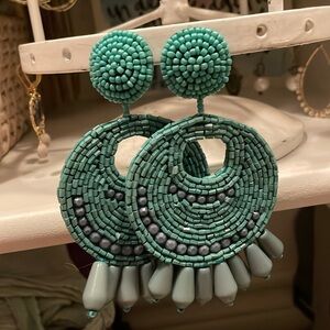 Large beaded statement earrings